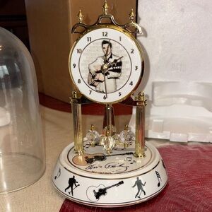 Elvis Presley Musical Clock with Gold Accents